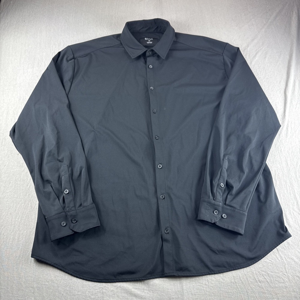 BYLT Basics Executive Stretch Long Sleeve Button Down Black Men 3XL Wrinkle Free